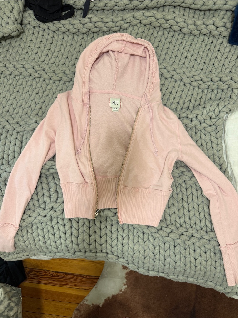 BDG Light Pink Hooded Zip Jacket for Kids